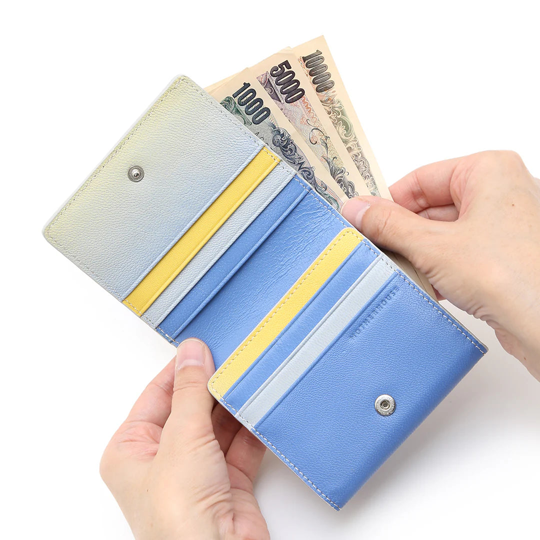 三色漸層 Irodori 方形短夾