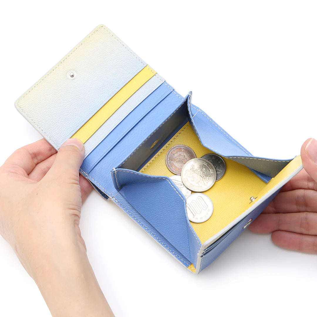 三色漸層 Irodori 方形短夾