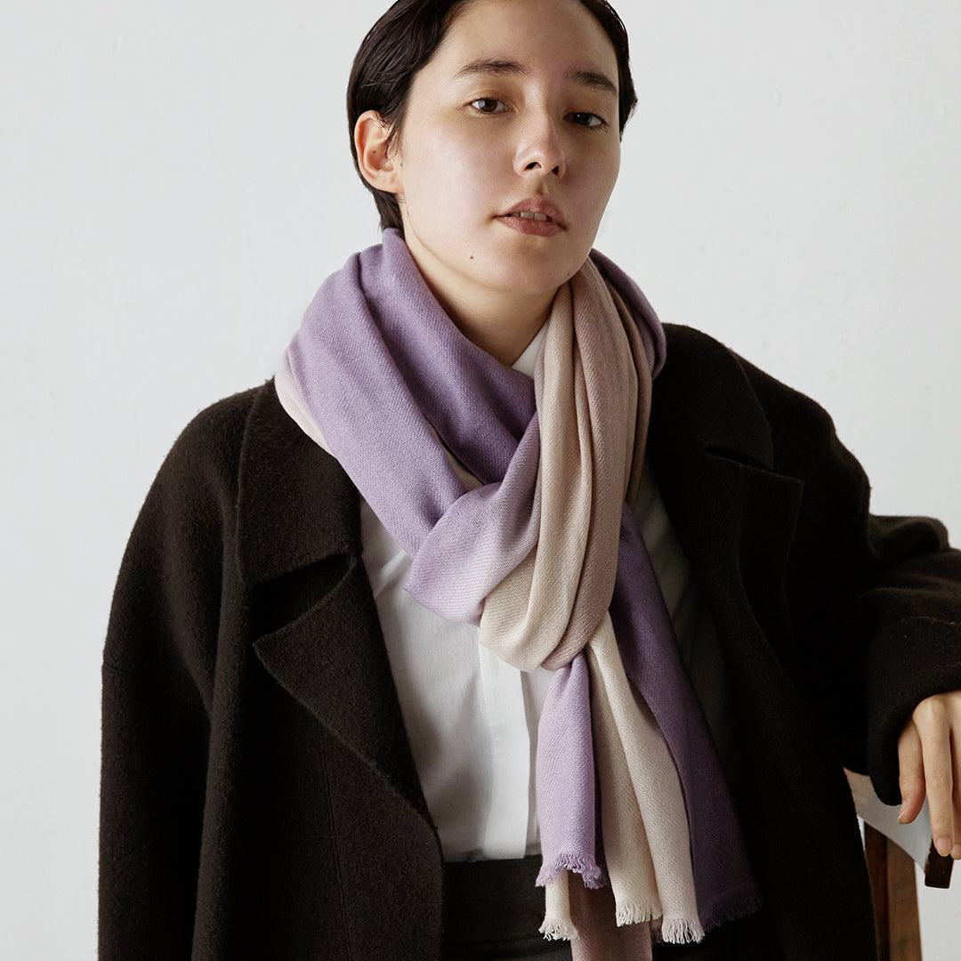 三色喀什米爾圍巾