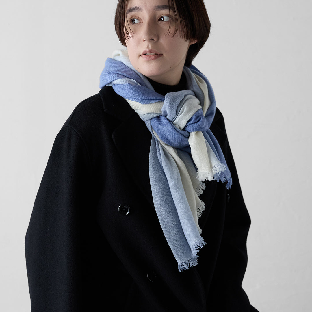 三色喀什米爾圍巾