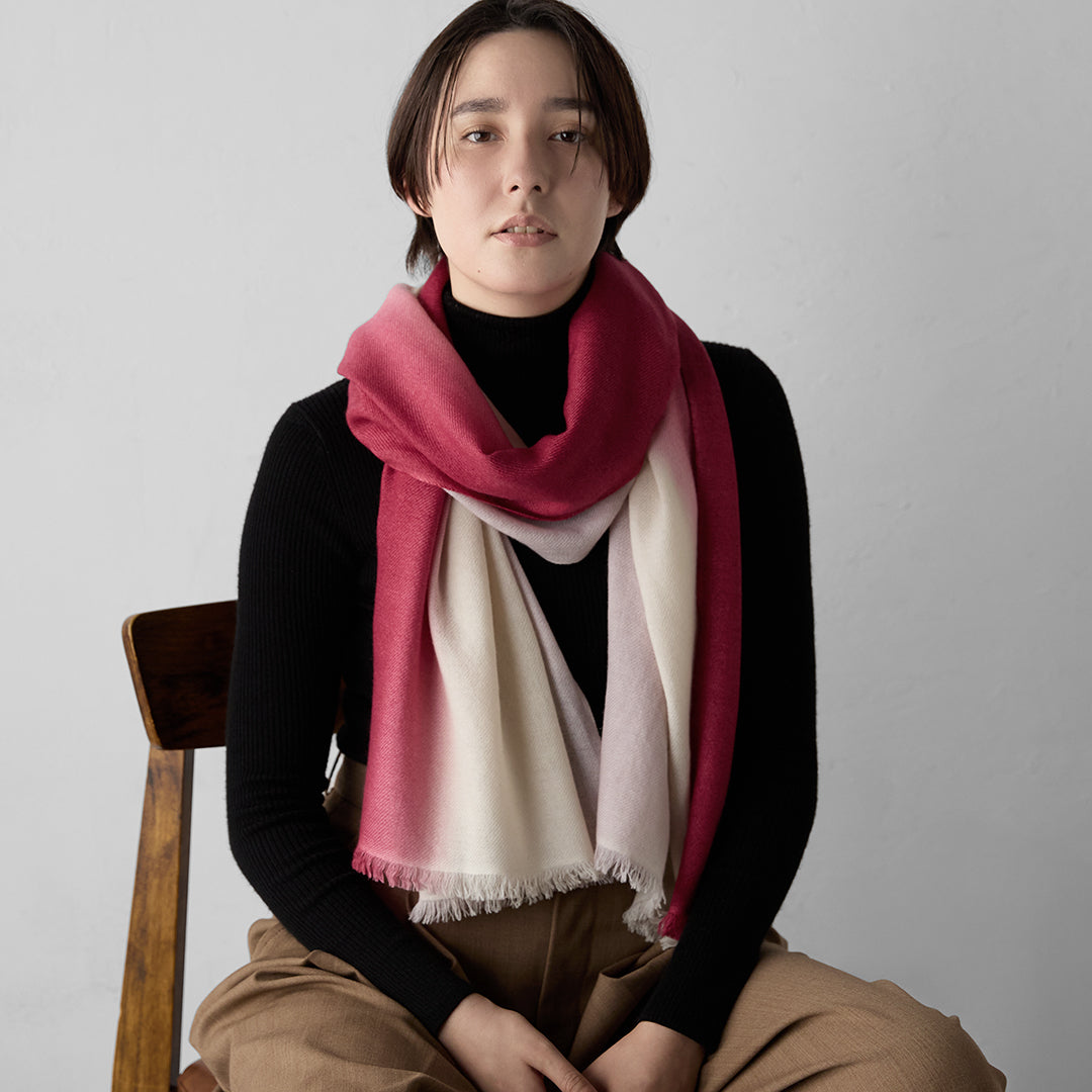 三色喀什米爾圍巾