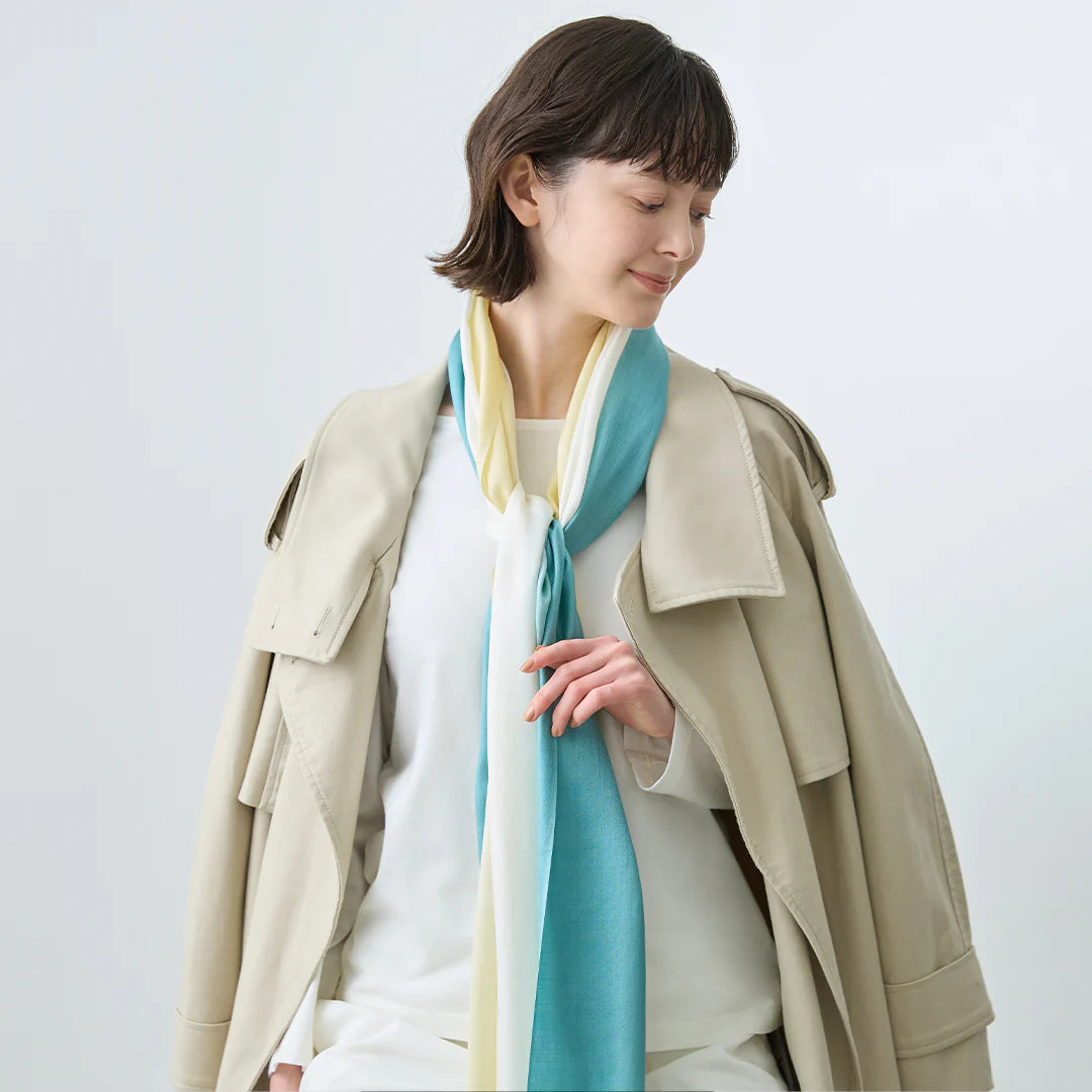 三色細緻絲質圍巾