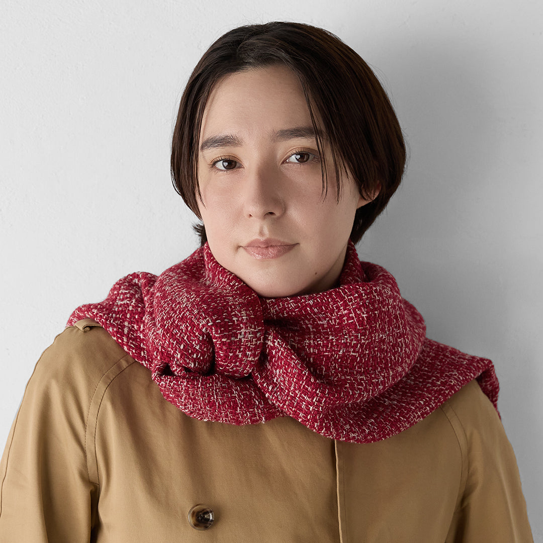 8色編撚羊毛圍巾