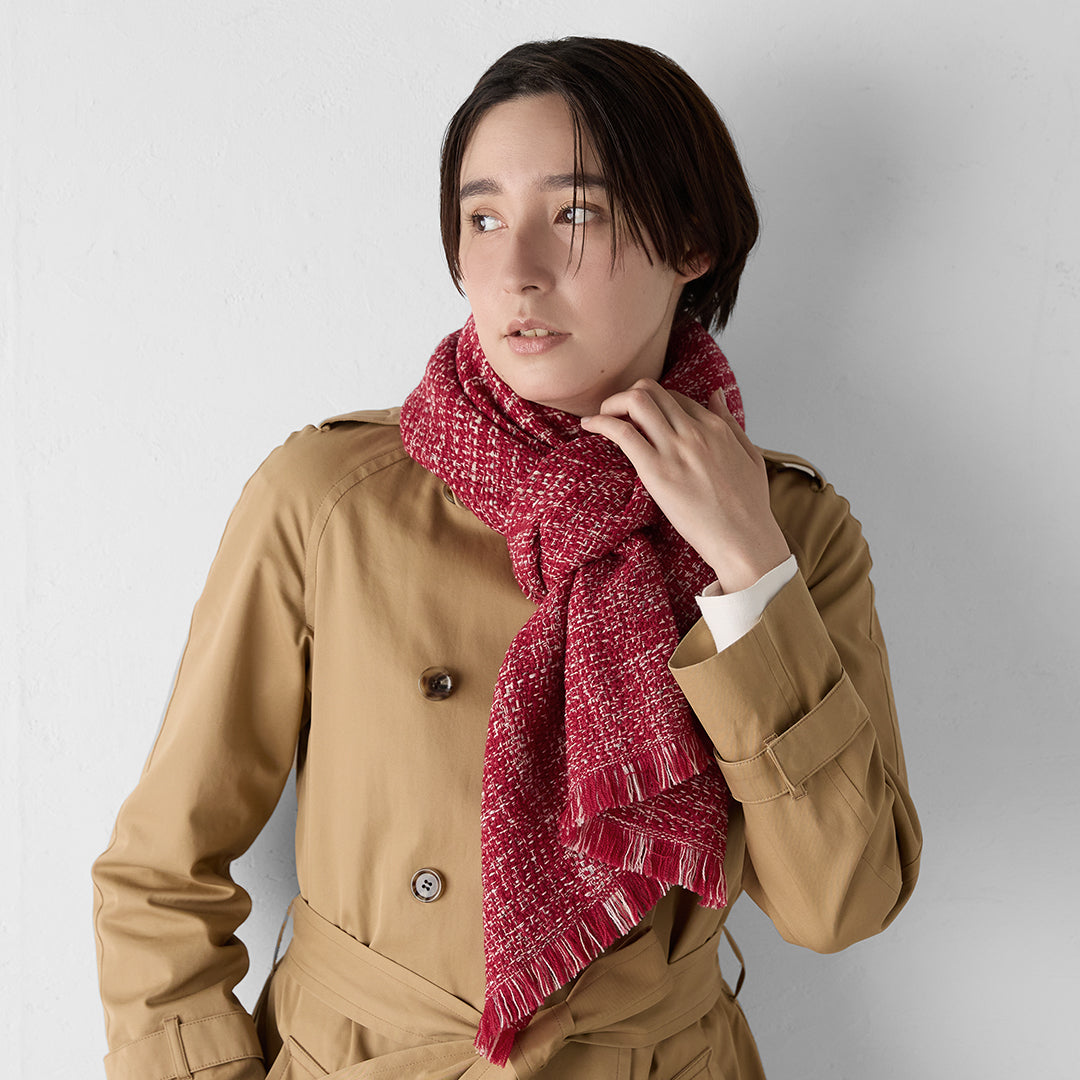 8色編撚羊毛圍巾