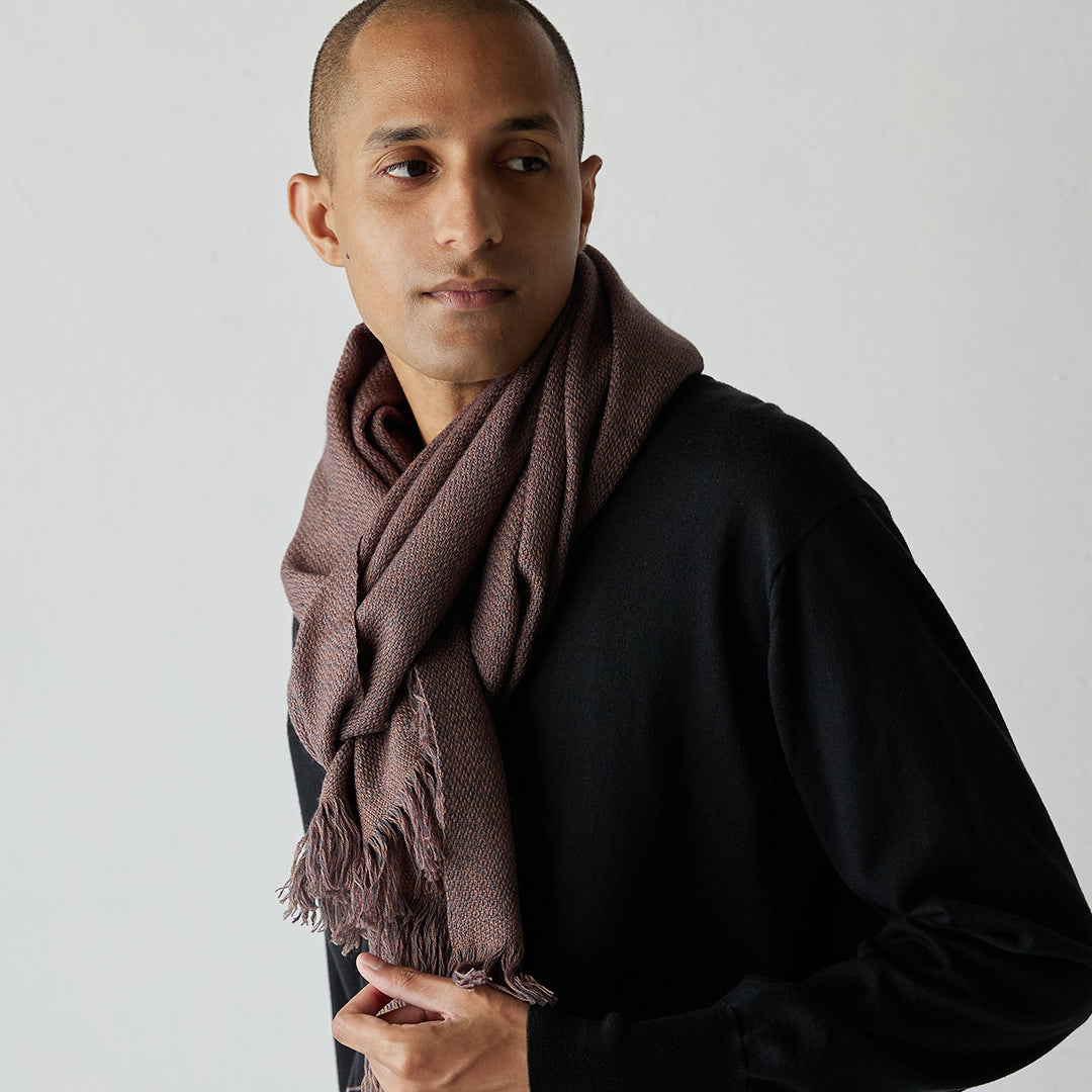 美麗諾羊毛花呢圍巾