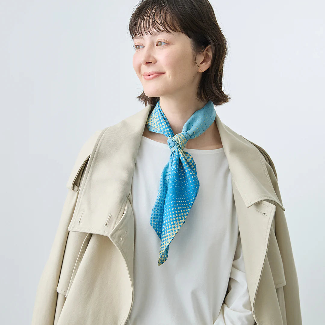 疊色絲質領巾 -雨音-