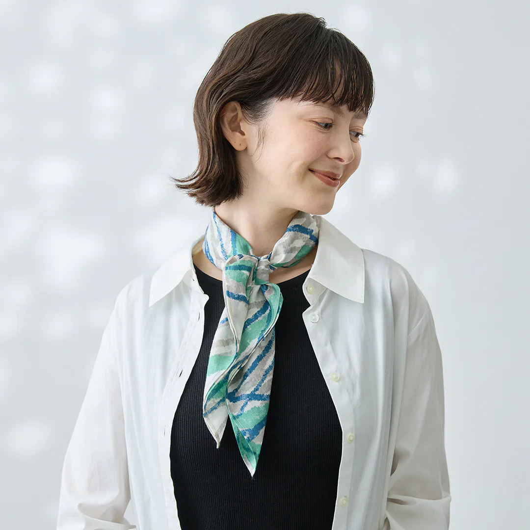 疊色絲質領巾 -風曳-